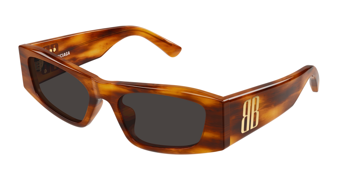 Solbriller balenciaga bb0478s 002 marron geometrical/directional femenino størrelse 55mm - Hovedvisning