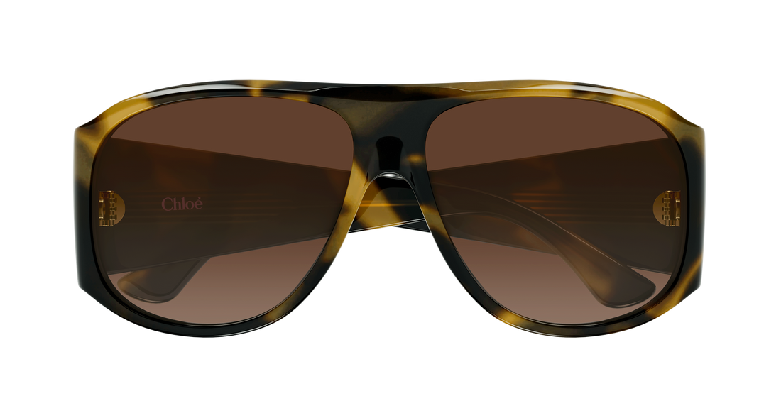 Zonnebrillen chloé ch0347s 008 havana pilot/navigator femenino maat 60mm - Detailaanzicht