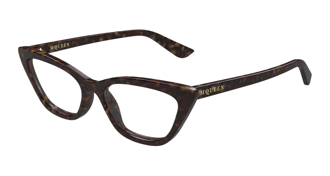 Brillen alexander mcqueen am0560o 002 havana cat eye femenino größe 52mm - Hauptansicht