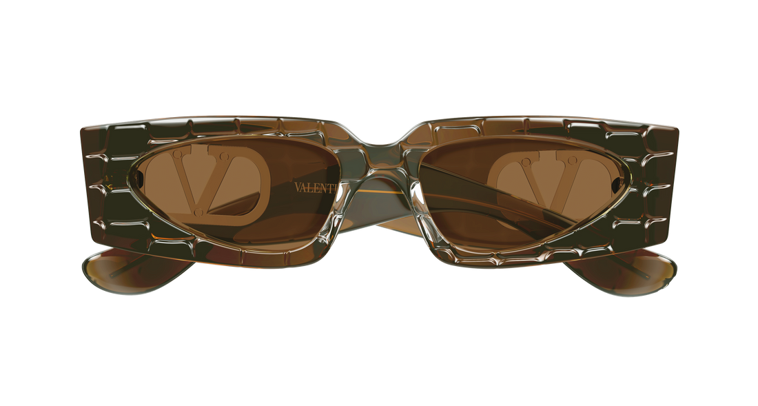 Occhiali da sole valentino vg0001s 006 marron rectangular / squared femenino taglia 53mm - Vista dettagliata