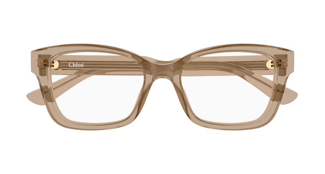 Óculos graduados chloé ch0380o 005 marron cat eye femenino tamanho 51mm - Vista de detalhe