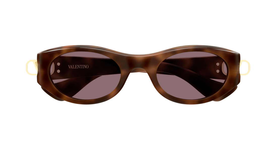 Occhiali da sole valentino vg0015s 003 havana round/oval/panthos femenino taglia 52mm - Vista dettagliata