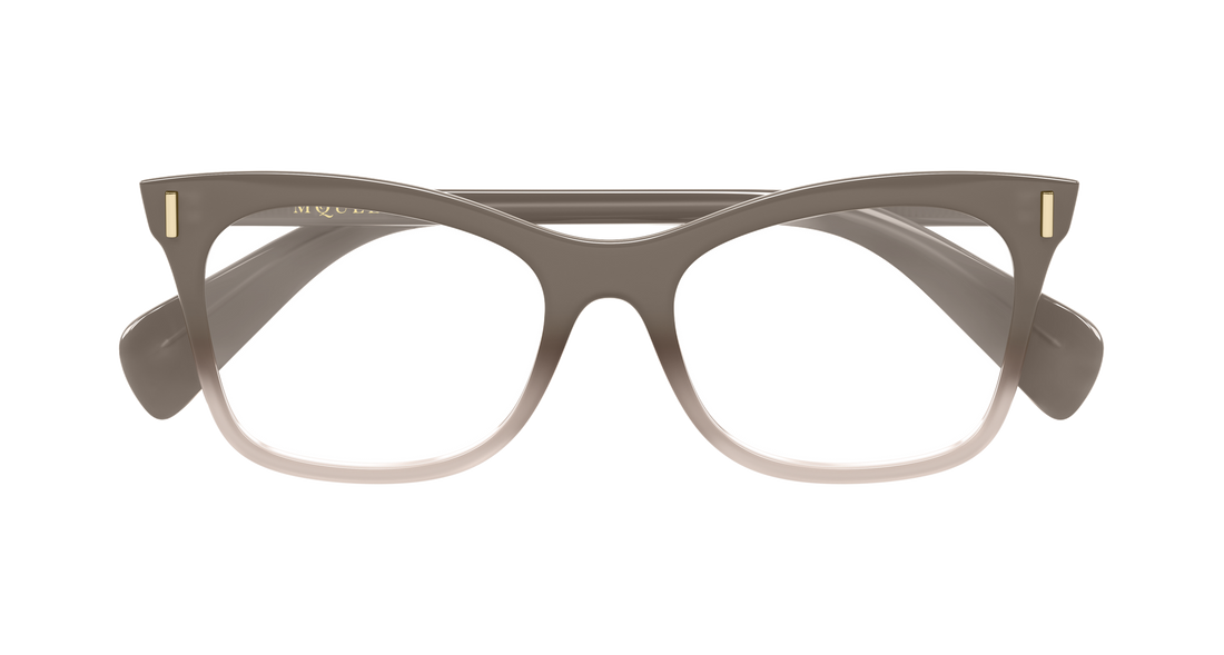 Gafas graduadas alexander mcqueen am0552o 004 marron cat eye femenino talla 53mm - Vista de detalle