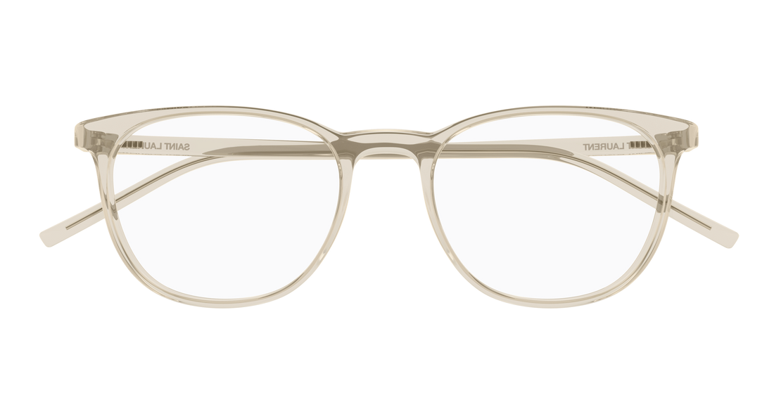 Occhiali da vista saint laurent sl 884 004 beige round/oval/panthos unisex taglia 51mm - Vista dettagliata