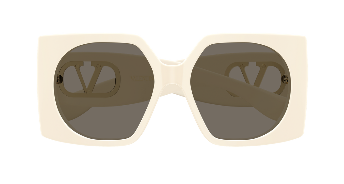 Occhiali da sole valentino vg0002s 004 beige rectangular / squared femenino taglia 55mm - Vista dettagliata