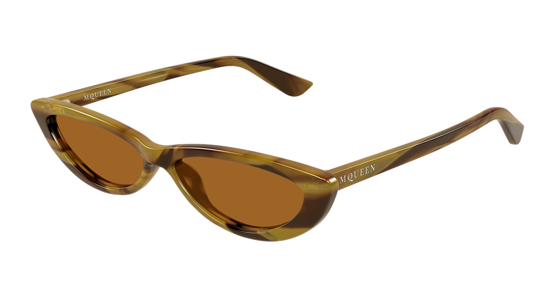 Sunglasses alexander mcqueen am0535s 006 havana round/oval/panthos femenino size 58mm - Main view