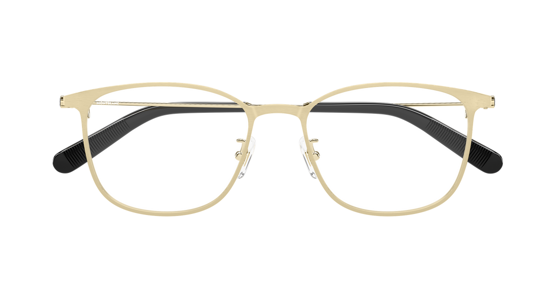 Prescription glasses montblanc mb0463ol 004 dorado rectangular / squared masculino size 54mm - Detailed view