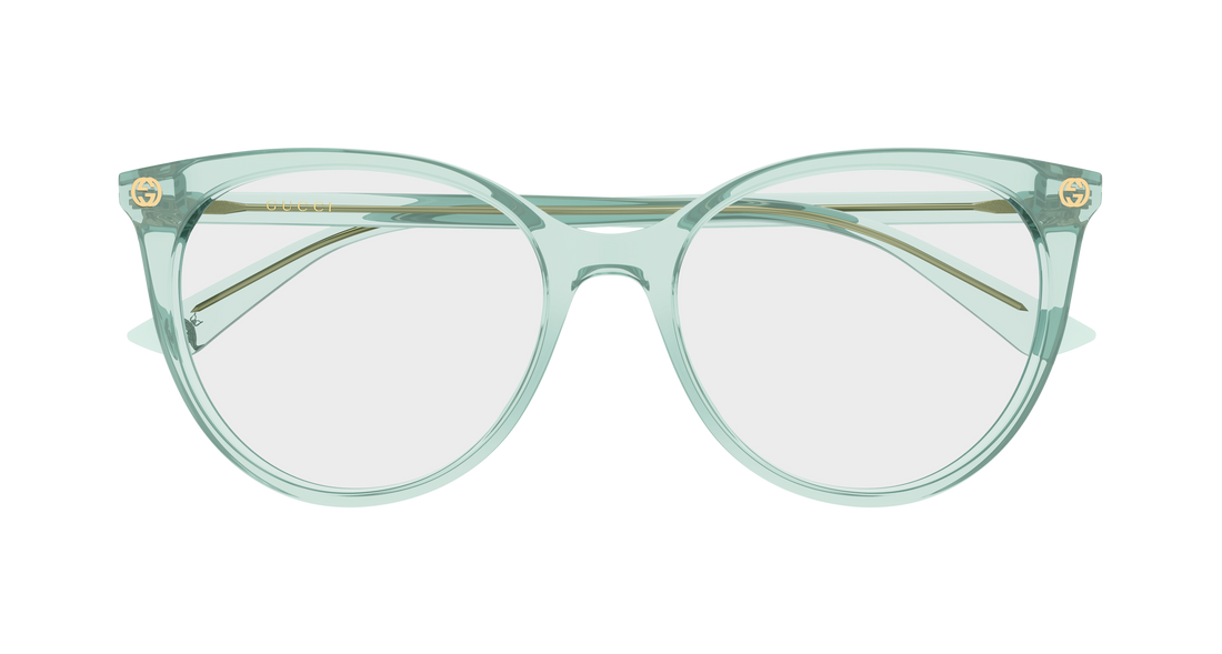 Occhiali da vista gucci gg0093o 011 verde round/oval/panthos femenino taglia 53mm - Vista dettagliata