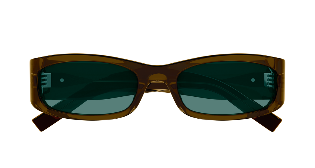 Okulary przeciwsłoneczne saint laurent sl m152 005 marron rectangular / squared femenino rozmiar 55mm - Widok szczegółowy