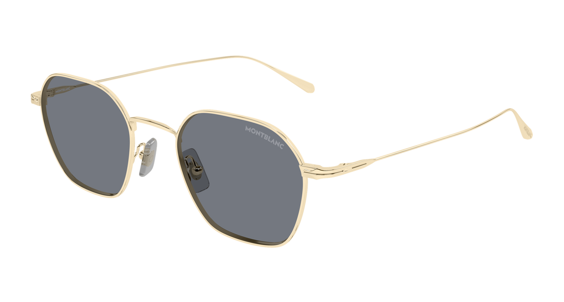 Sunglasses montblanc mb0472s 001 dorado geometrical/directional masculino size 50mm - Main view