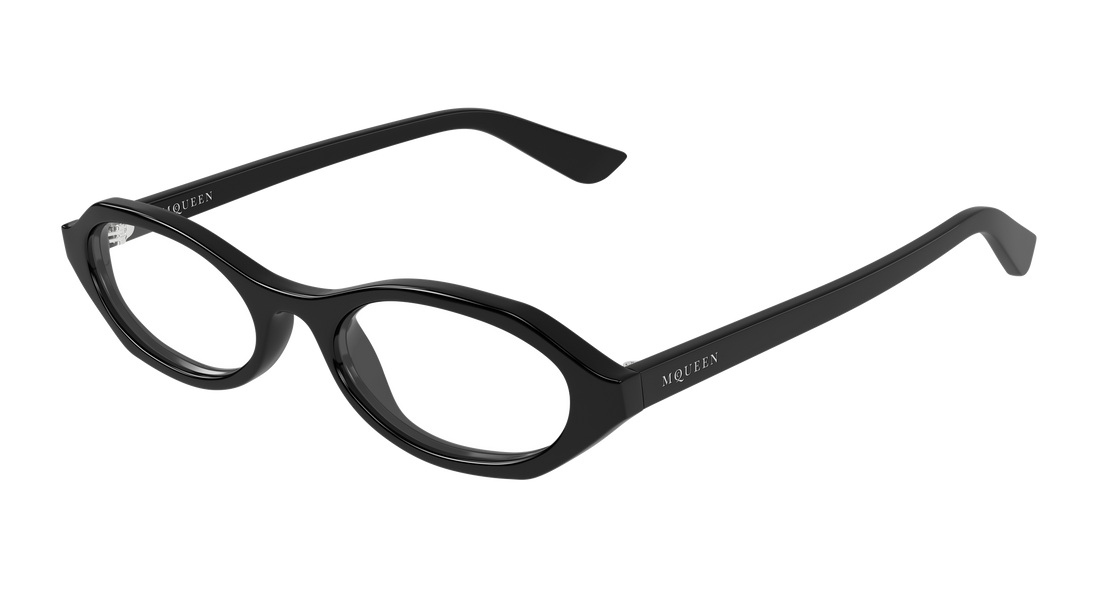 Brillen alexander mcqueen am0559o 001 negro round/oval/panthos femenino größe 51mm - Hauptansicht