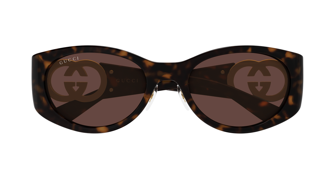 Sunglasses gucci gg2123sa 004 havana round/oval/panthos femenino size 55mm - Detailed view