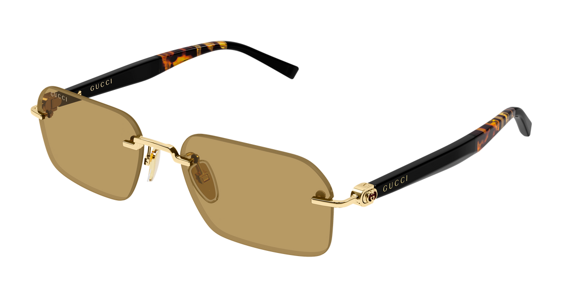 Sunčane naočale gucci gg2259s 005 dorado rectangular / squared masculino veličina 55mm - Glavni prikaz