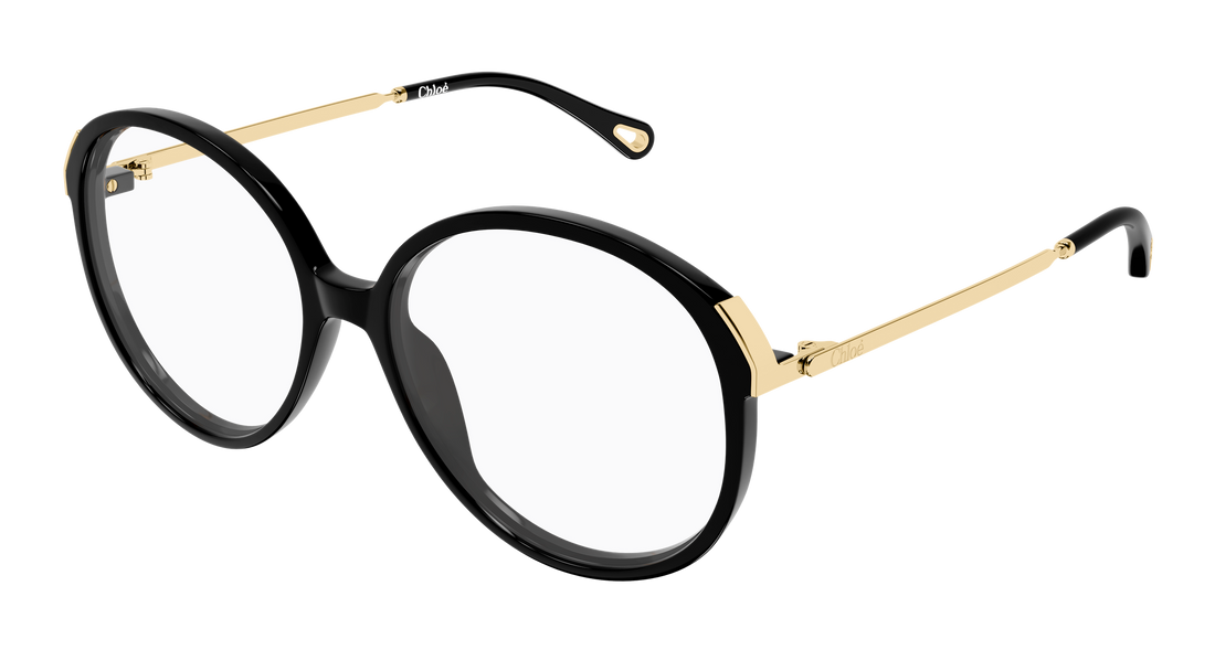 Brillen chloé ch0408o 001 negro round/oval/panthos femenino maat 58mm - Hoofdaanzicht