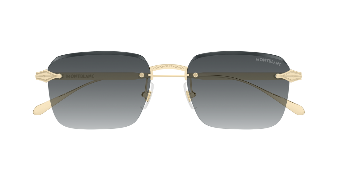 Sunglasses montblanc mb0456s 001 dorado rectangular / squared masculino size 54mm - Detailed view