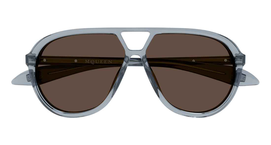 Solbriller alexander mcqueen am0586s 004 gris pilot/navigator unisex størrelse 59mm - Detaljeret visning