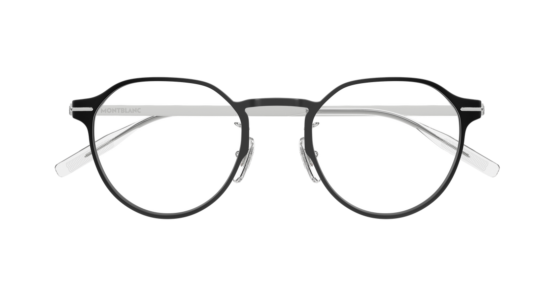 Prescription glasses montblanc mb0469ol 001 negro round/oval/panthos masculino size 50mm - Detailed view