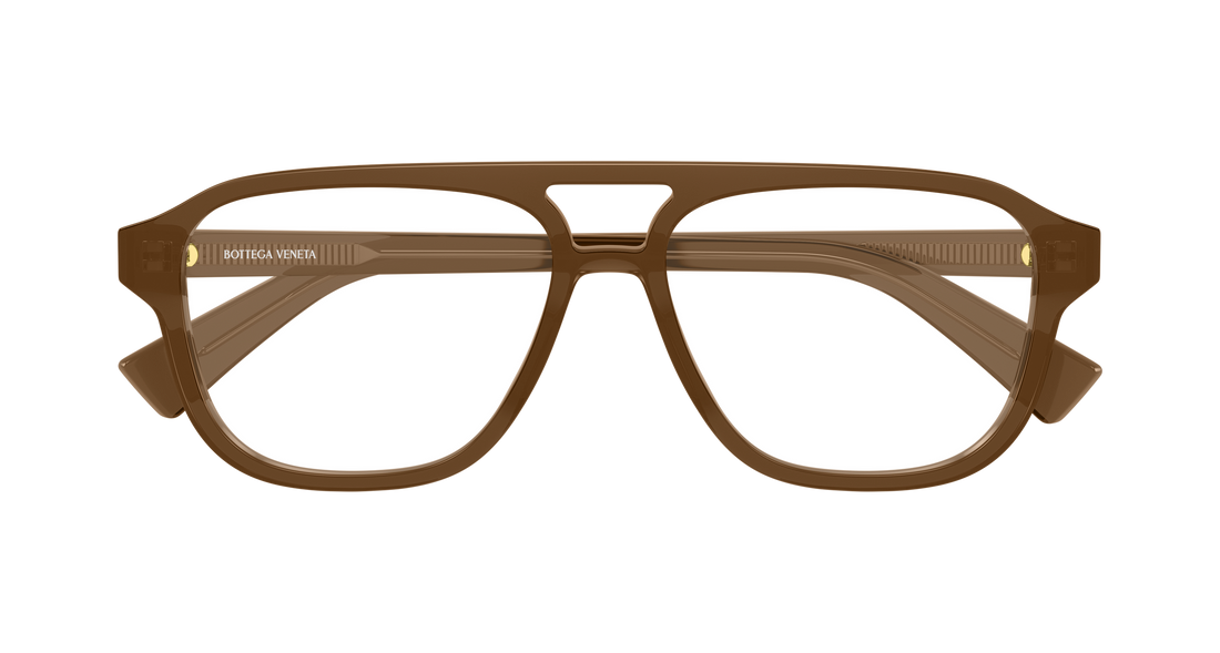 Brillen bottega veneta bv1294o 005 marron pilot/navigator masculino größe 56mm - Detailansicht