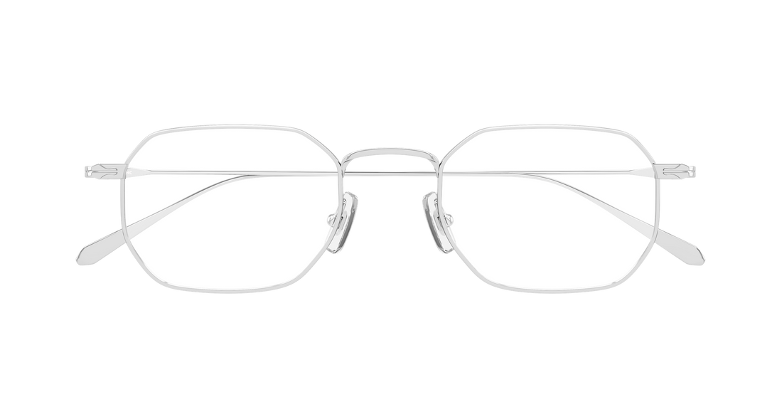 Briller montblanc mb0474o 002 plateado rectangular / squared masculino størrelse 50mm - Detaljeret visning
