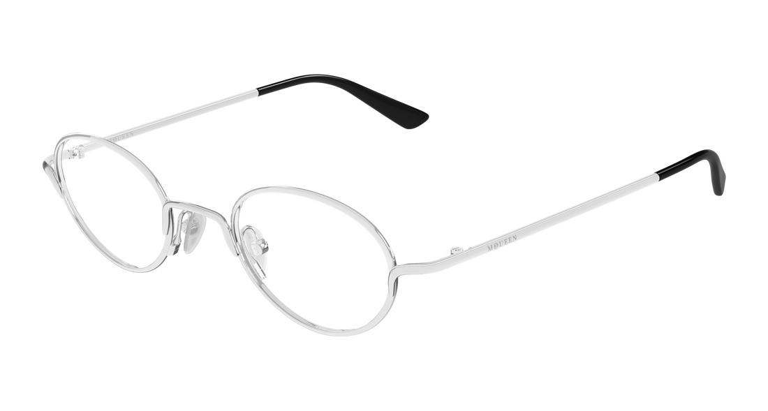 Brillen alexander mcqueen am0562o 001 plateado round/oval/panthos unisex größe 46mm - Hauptansicht