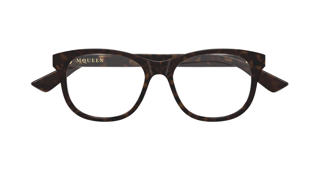 Brillen alexander mcqueen am0568o 008 havana cat eye femenino größe 53mm - Detailansicht