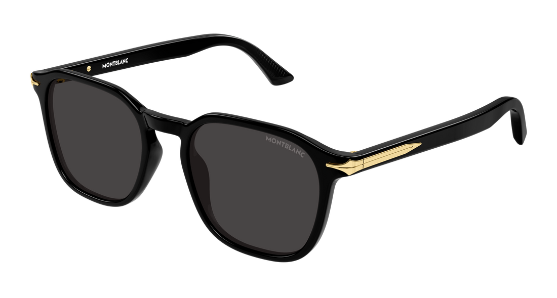 Zonnebrillen montblanc mb0516s 001 negro rectangular / squared masculino maat 52mm - Hoofdaanzicht
