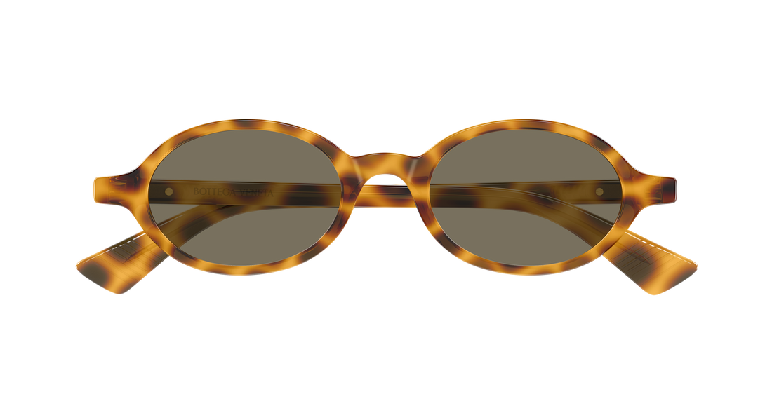 Lunettes de soleil bottega veneta bv1388s 006 havana round/oval/panthos unisex taille 47mm - Vue détaillée