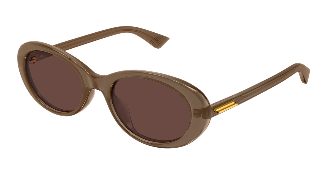 Okulary przeciwsłoneczne bottega veneta bv1415sk 006 marron round/oval/panthos femenino rozmiar 54mm - Widok główny