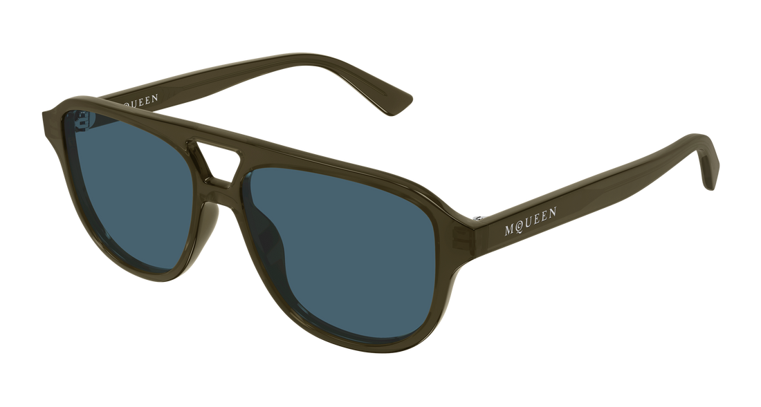 Solbriller alexander mcqueen am0573s 004 verde pilot/navigator unisex størrelse 54mm - Hovedvisning