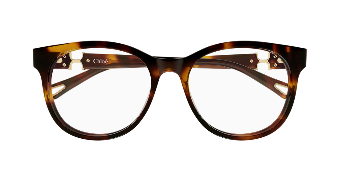 Briller chloé ch0375o 002 havana round/oval/panthos femenino størrelse 54mm - Detaljeret visning