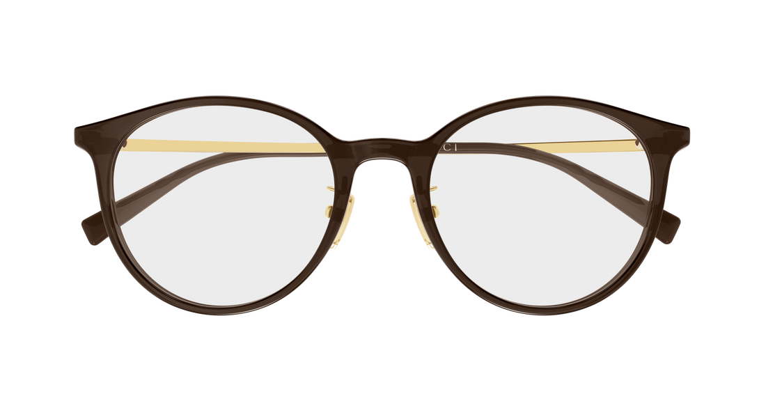 Occhiali da vista gucci gg2148oa 003 marron round/oval/panthos femenino taglia 53mm - Vista dettagliata