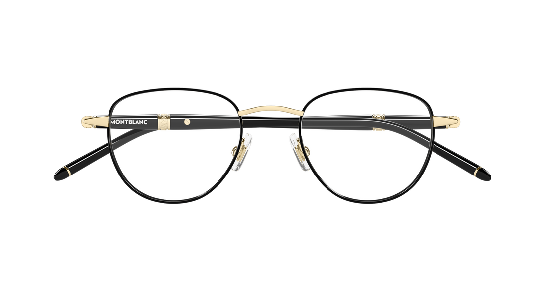 Prescription glasses montblanc mb0486o 001 dorado round/oval/panthos masculino size 48mm - Detailed view