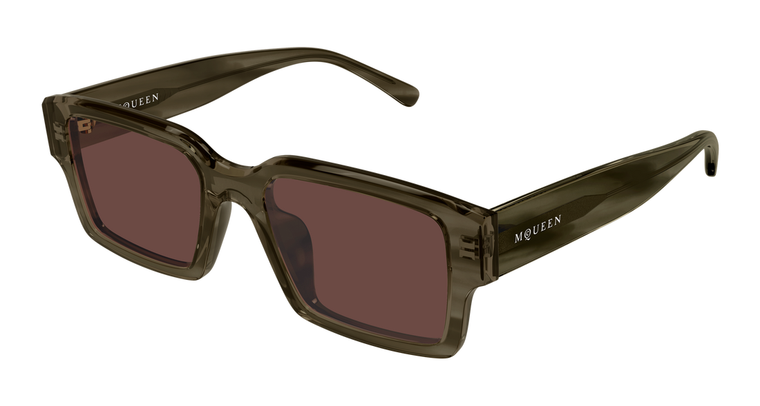 Solbriller alexander mcqueen am0579s 003 havana rectangular / squared masculino størrelse 53mm - Hovedvisning