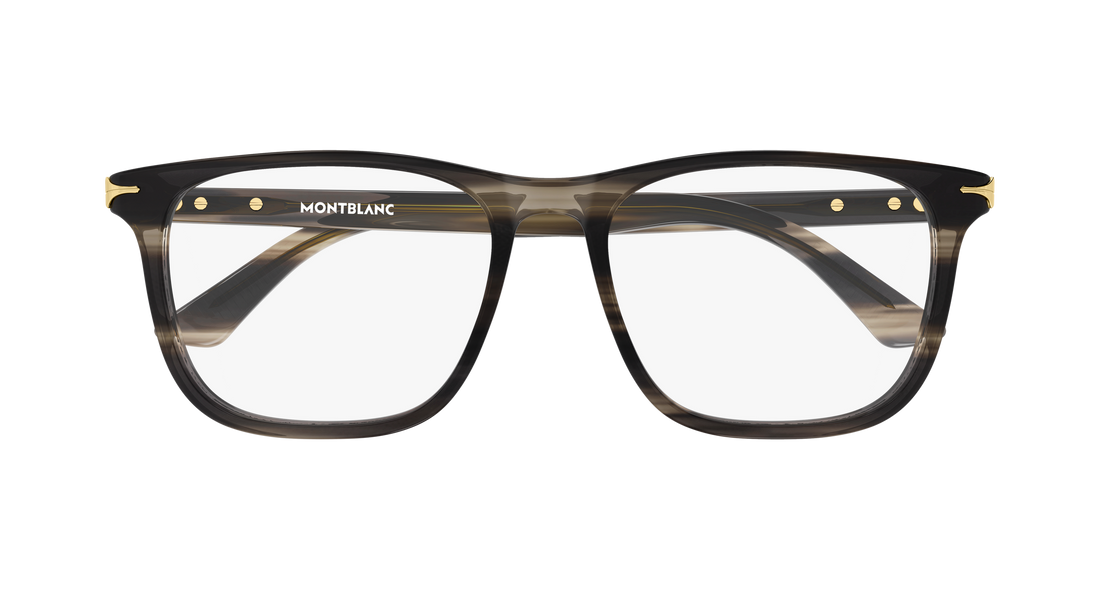 Brillen montblanc mb0520ol 008 gris rectangular / squared masculino maat 58mm - Detailaanzicht