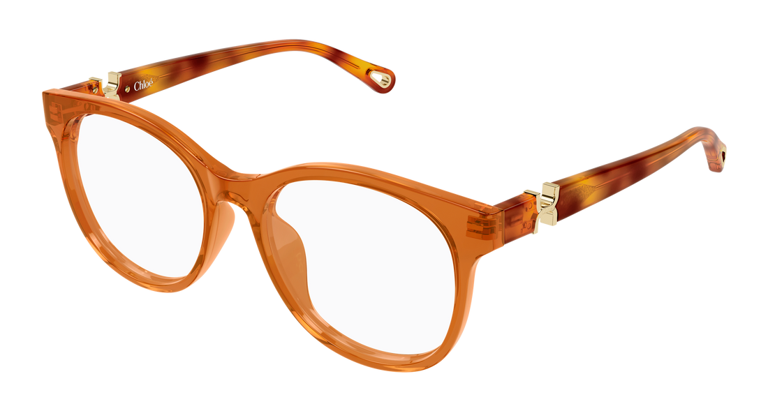 Óculos graduados chloé ch0375o 004 marron round/oval/panthos femenino tamanho 54mm - Vista principal