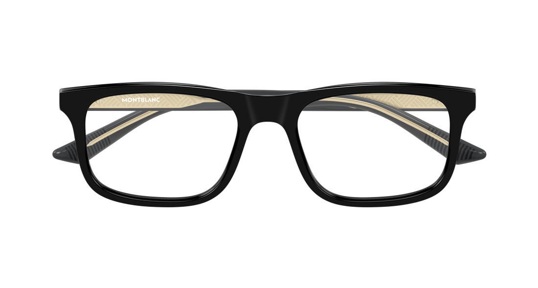 Occhiali da vista montblanc mb0457o 001 negro rectangular / squared masculino taglia 54mm - Vista dettagliata