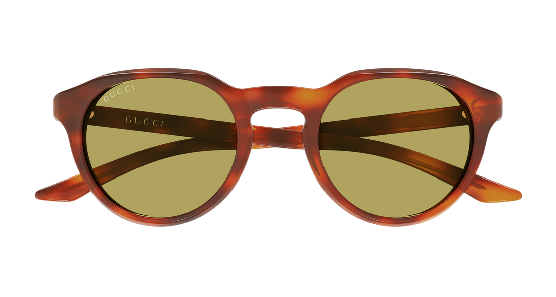 Óculos de sol gucci gg2079s 005 havana round/oval/panthos masculino tamanho 48mm - Vista de detalhe