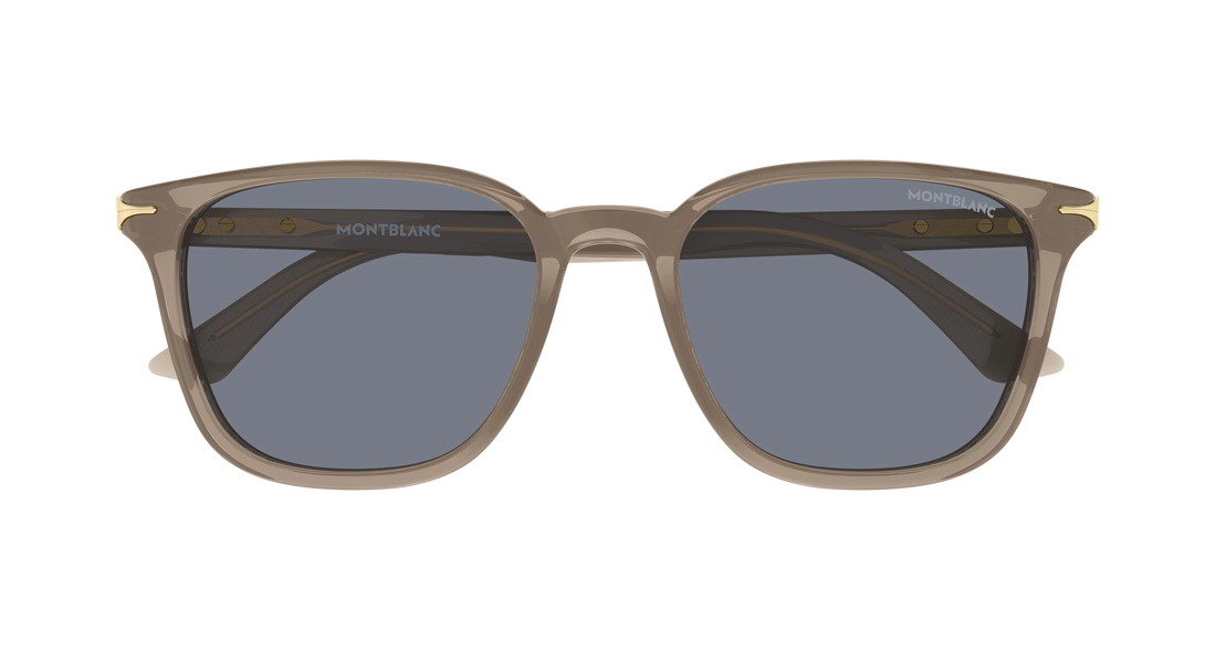 Zonnebrillen montblanc mb0518sa 005 marron rectangular / squared masculino maat 55mm - Detailaanzicht