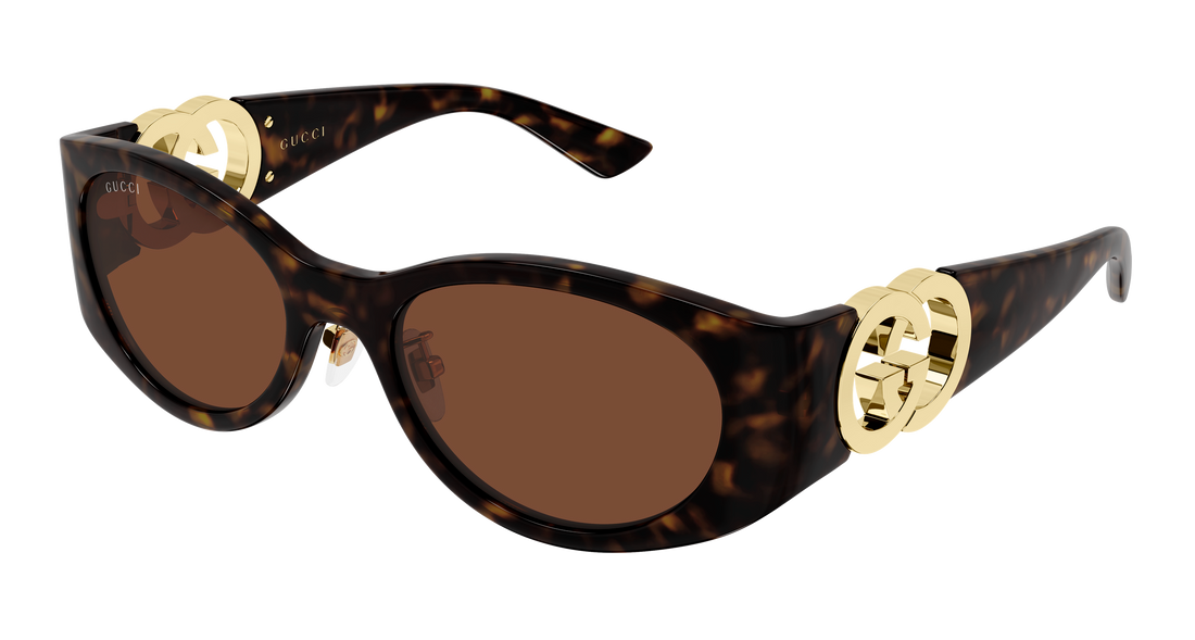 Sunglasses gucci gg2123sa 003 havana round/oval/panthos femenino size 55mm - Main view
