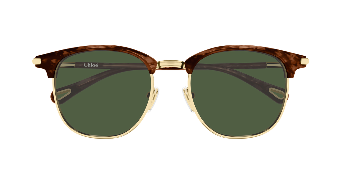 Óculos de sol chloé ch0384s 003 dorado round/oval/panthos femenino tamanho 52mm - Vista de detalhe