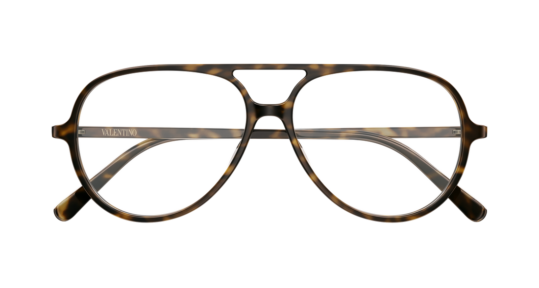 Occhiali da vista valentino vg0023o 002 havana round/oval/panthos femenino taglia 56mm - Vista dettagliata