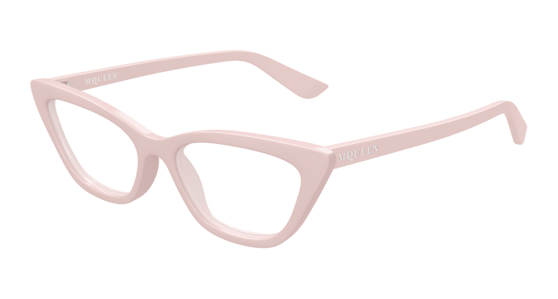 Brillen alexander mcqueen am0560o 004 rosa cat eye femenino größe 52mm - Hauptansicht