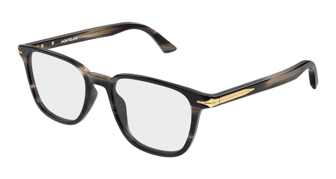 Brillen montblanc mb0517o 003 gris rectangular / squared masculino maat 52mm - Hoofdaanzicht