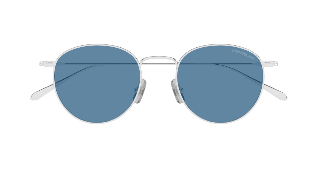Solbriller montblanc mb0473s 005 plateado round/oval/panthos masculino størrelse 50mm - Detaljeret visning
