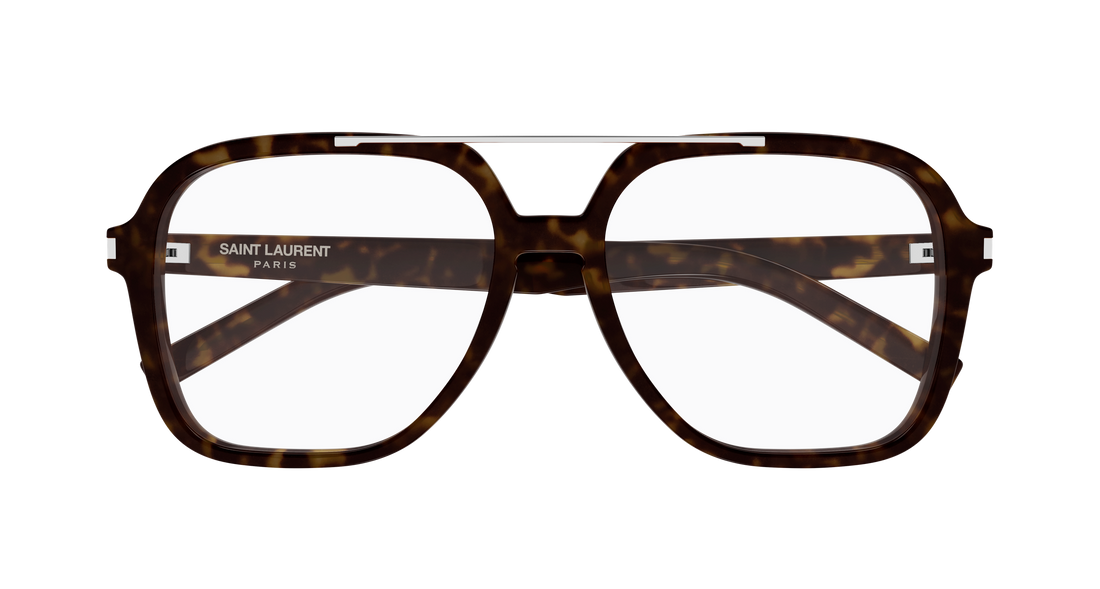 Prescription glasses saint laurent sl 545 opt 002 havana rectangular / squared femenino size 58mm - Detailed view
