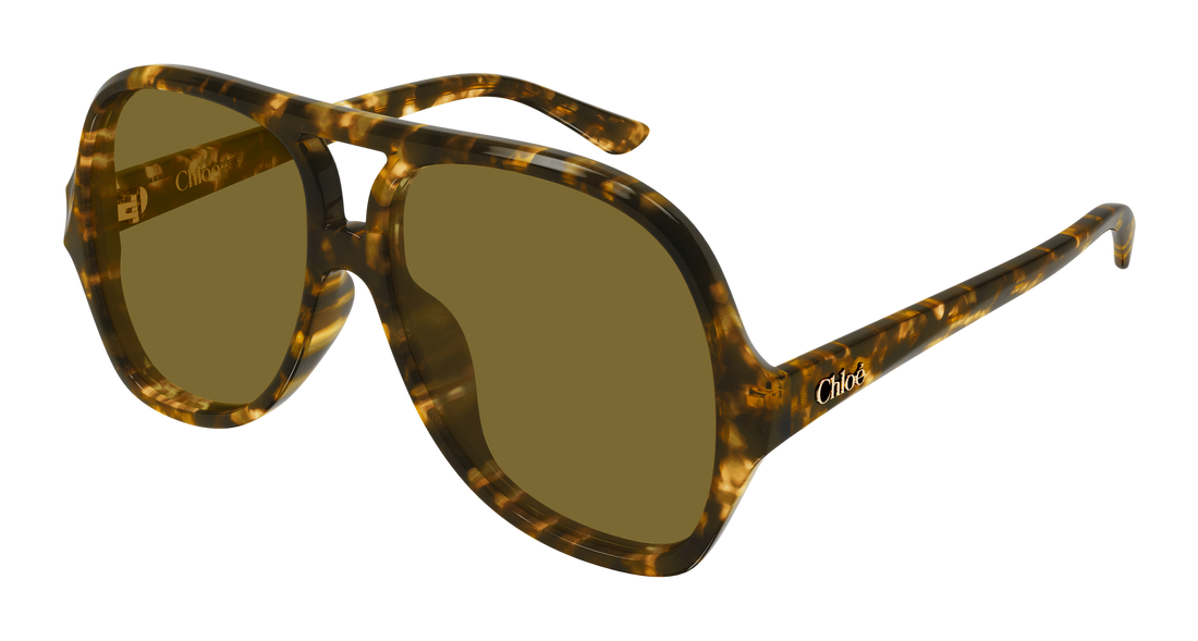 Zonnebrillen chloé ch0289s 006 havana pilot/navigator femenino maat 58mm - Hoofdaanzicht