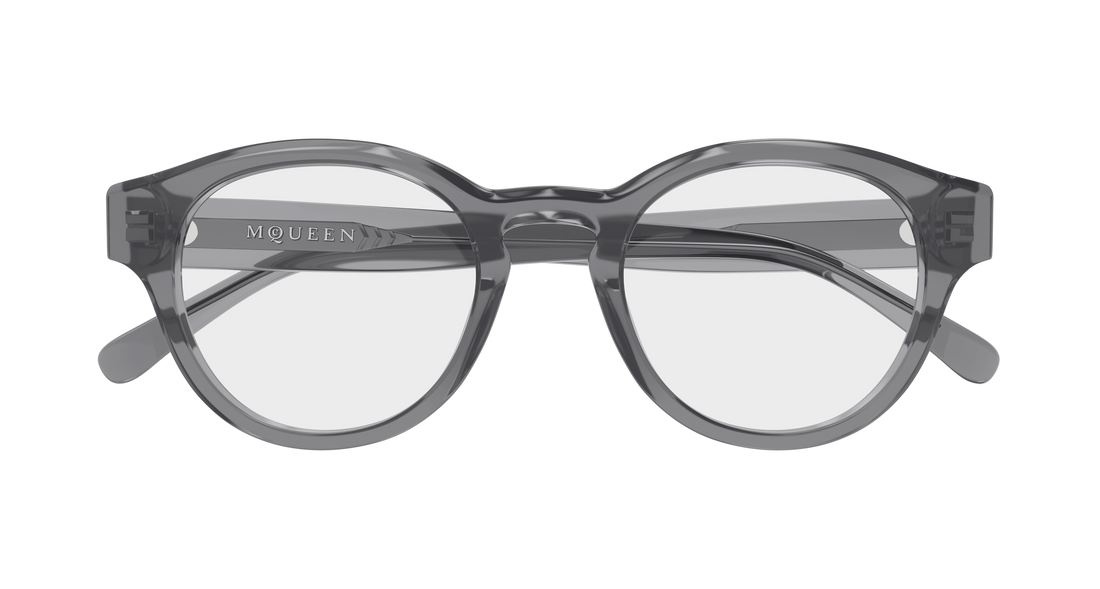 Brillen alexander mcqueen am0581o 004 gris round/oval/panthos unisex größe 49mm - Detailansicht