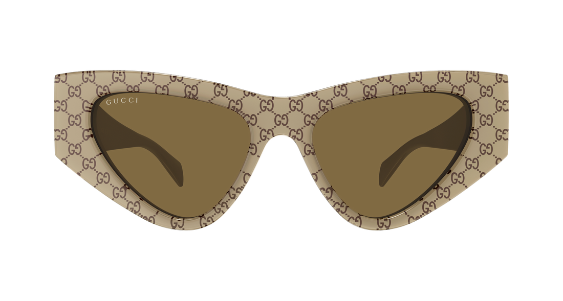 Sunglasses gucci gg2019s 005 beige cat eye femenino size 53mm - Detailed view