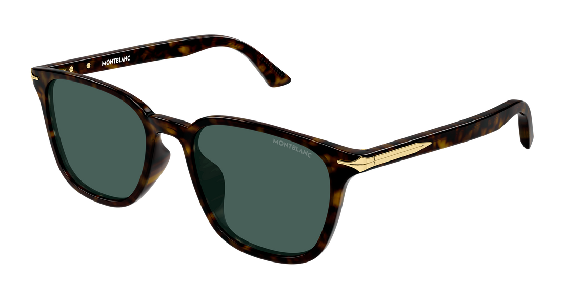 Zonnebrillen montblanc mb0518sa 002 havana rectangular / squared masculino maat 55mm - Hoofdaanzicht