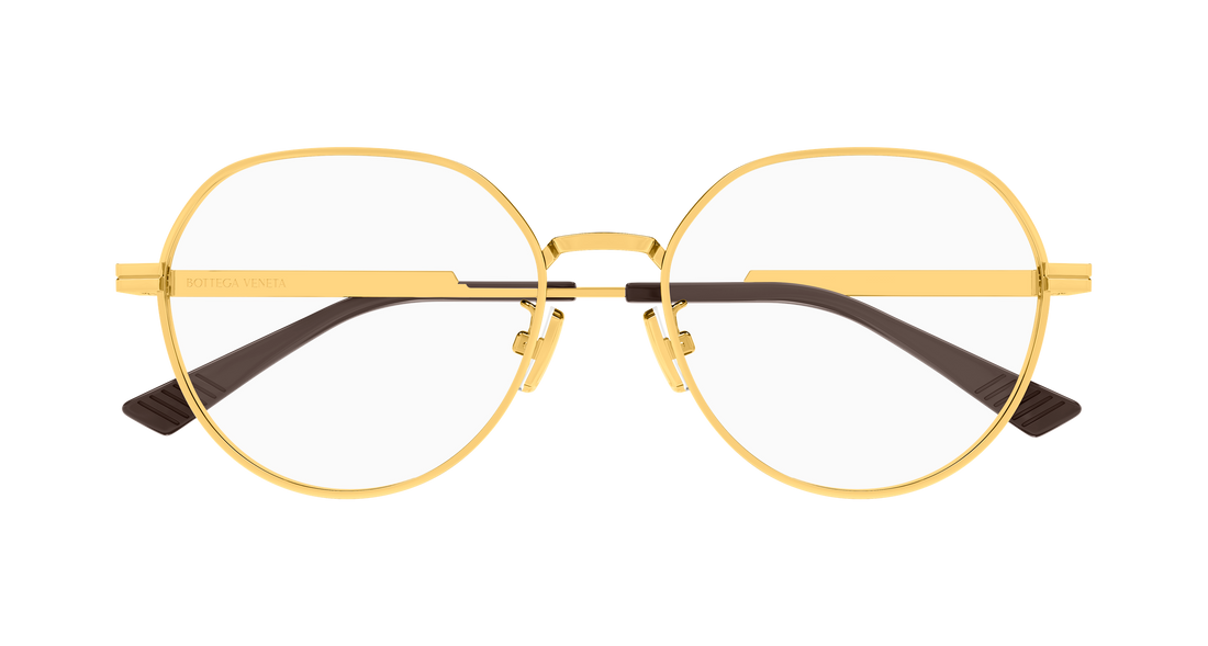 Occhiali da vista bottega veneta bv1520oj 001 dorado round/oval/panthos unisex taglia 54mm - Vista dettagliata